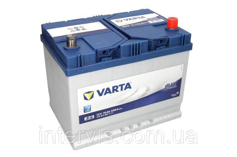 Акумулятор 70Ah-12v VARTA BD(E23) (ВАРТА) 630A (R+правий) 261х175х220 B13 (пуск)