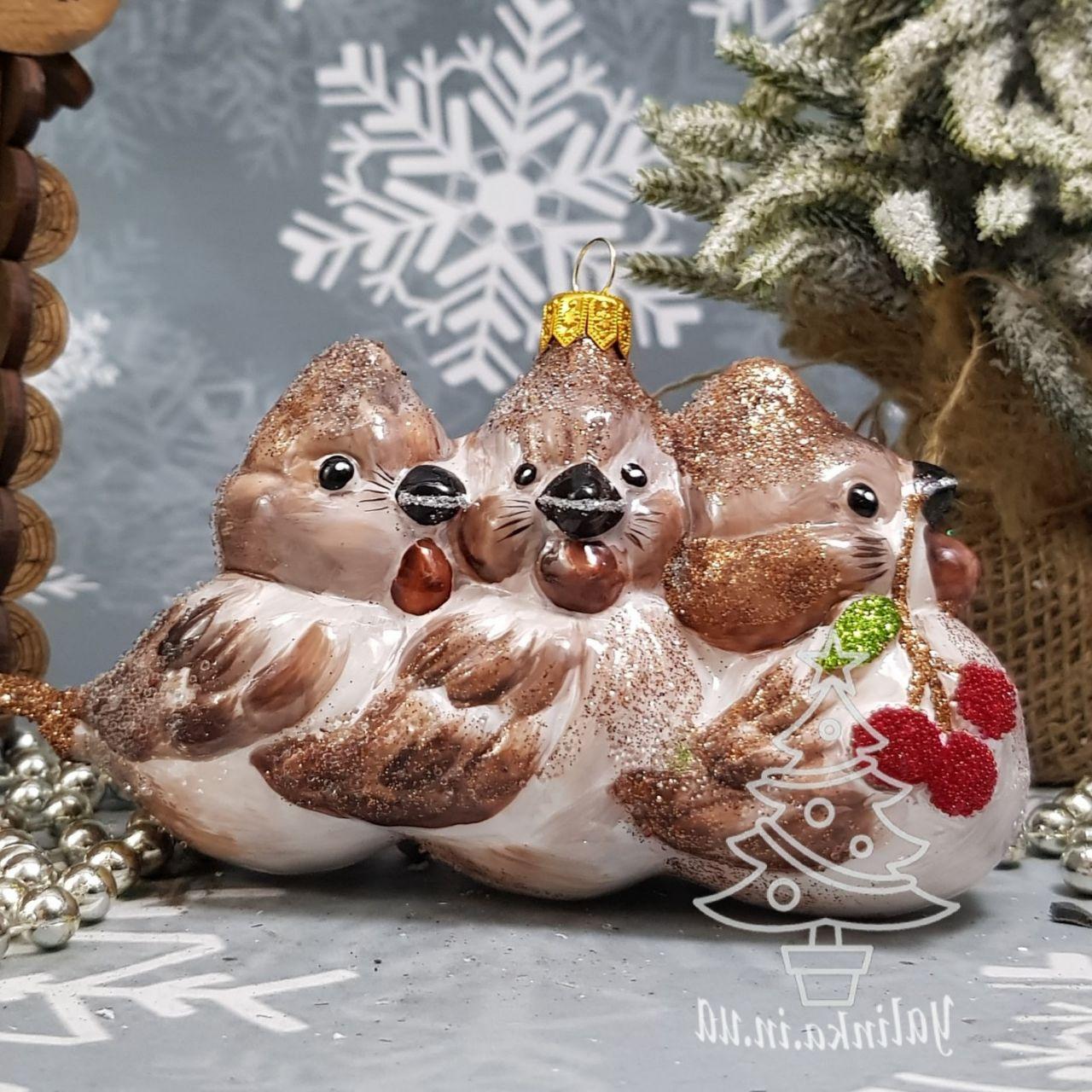 Птички c рябиной игрушка на елку irena