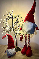 Набор 2 Деда Мороза 128см и 53 см, красный скандинавский рождественский гном, набор новогодних эльфов.