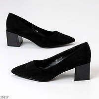 Черные замшевые женские повседневные туфли на низком каблуке, удобные туфли купить недорого