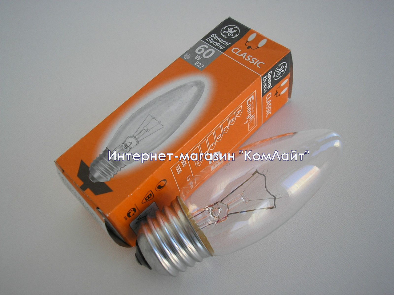 Лампа розжарювання свічка General Electric 60C1/CL/E27 прозора 60 Вт (Угорщина)