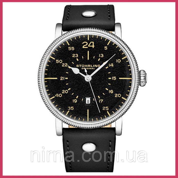 Чоловічий наручний годинник зі шкіряним ремінцем Aviator Zeppelin Quartz Stührling (оригінал)