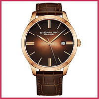 Мужские наручные часы с кожаным ремешком Cuvette II Quartz Classic Stührling оригинал