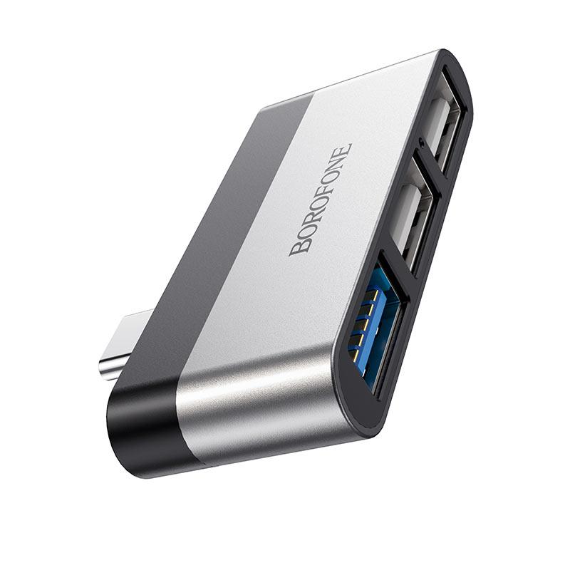 USB хаб для MacBook та ноутбука з роз'ємом Type-C Адаптер Type-C to USB adapter BOROFONE