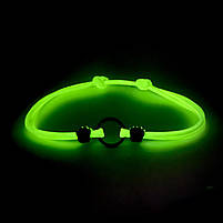 Шнурок для адресника Dog Walking 30-50 см. світлонакопичуючий з лапками салатовий, фото 2