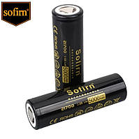 Акумулятор 21700 SOFIRN 5000 mAh Li-Ion 3.7v, 1000 циклів, Немає ефекту пам'яті, Реальна ємність, Оригінал, 1 шт.