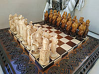 Шахматный набор в цвете омбре: шахматы "Knights" & "Cossacks" и шахматная доска. Супер глянецевое покрытие