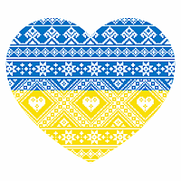 Полотно на картоні з контуром Патріотичні Серце України 30х30, бавовна акрил ROSA START GPA284603