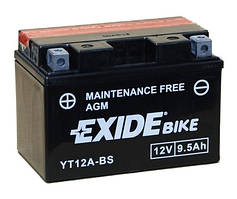 Акумулятор сухозаряджений EXIDE ET12A-BS = YT12A-BS, AGM, 9,5 Ah, 130 А