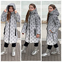 Зимняя светоотражающая куртка для девочки «Оливия», размеры на рост 140 - 158