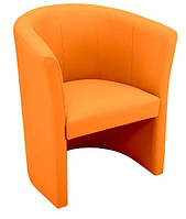 Офісний одномісний диван для зон очікування Клуб Club Eco-72 екошкіра помаранчева Новий Стиль