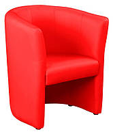 Офисный одноместный диван для зон ожидания Клуб Club Eco-90 экокожа красная Новый Стиль