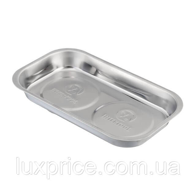 Тарелка магнітна подвійна 136*237*28 мм INTERTOOL ET-1053    Luxprice, фото 1
