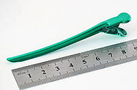 Зажим для волос металлический профессиональный зеленый 95 мм.