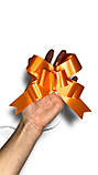 Бант "затяжка" помаранчевого кольору 30 мм для оформлення подарунків і сувенірів, фото 2