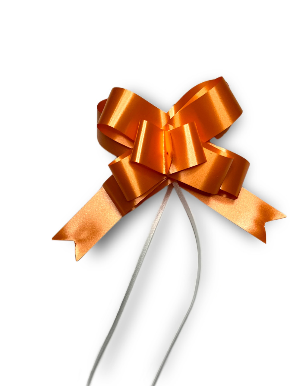 Бант "затяжка" помаранчевого кольору 30 мм для оформлення подарунків і сувенірів