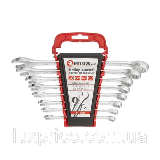 Набір ключів комбінованих 8 шт., 8-19 мм CrV INTERTOOL HT-1202    Luxprice