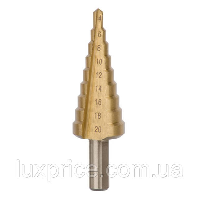 Свердло ступінчасте по металу 4-20 мм INTERTOOL SD-5820    Luxprice, фото 1