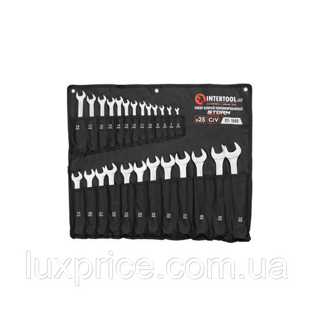 Набір ключів комбінованих 25 шт, 6-28, 30, 32 мм; DIN 3113, STORM INTERTOOL XT-1000    Luxprice, фото 1