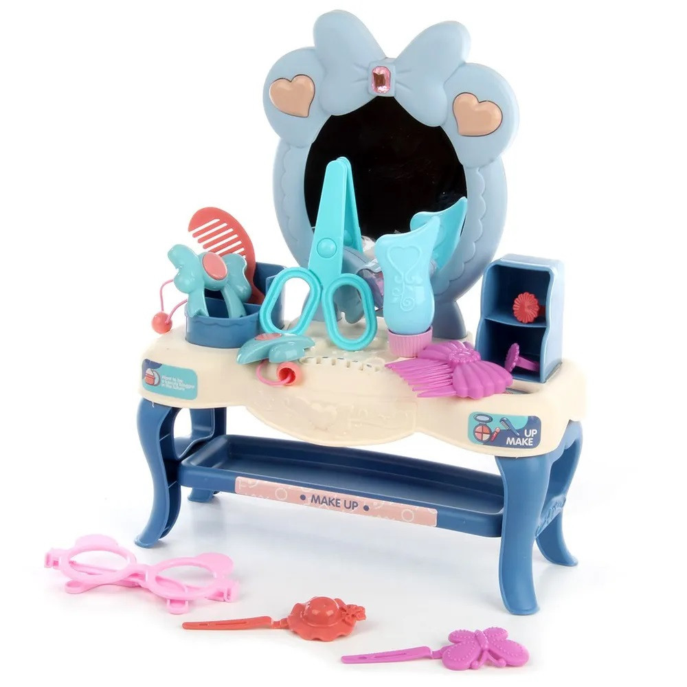 Музичне трюмо T2118-1/-2 з аксесуарами, гребінці, шпильки, світло, звук, казки, пісні, дитячий ігровий набір, фото 1