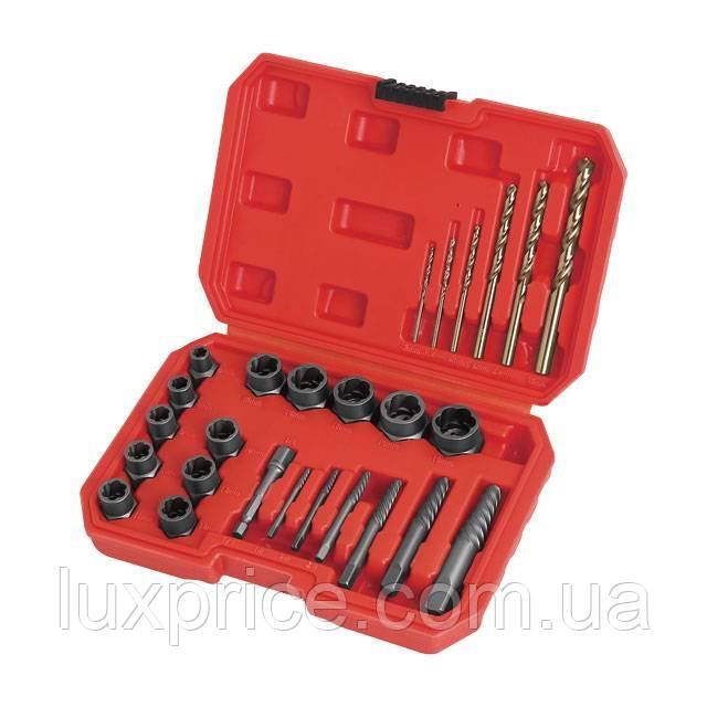 Набір екстракторів та свердел для пошкоджених болтів та гайок, 26шт INTERTOOL SD-8009 Luxprice, фото 1