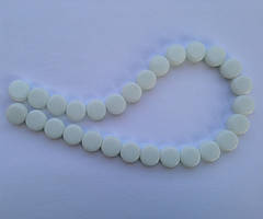 Бусина Таблетка колір білий 12 мм