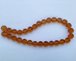 Бусина Таблетка колір коньячний 12 мм