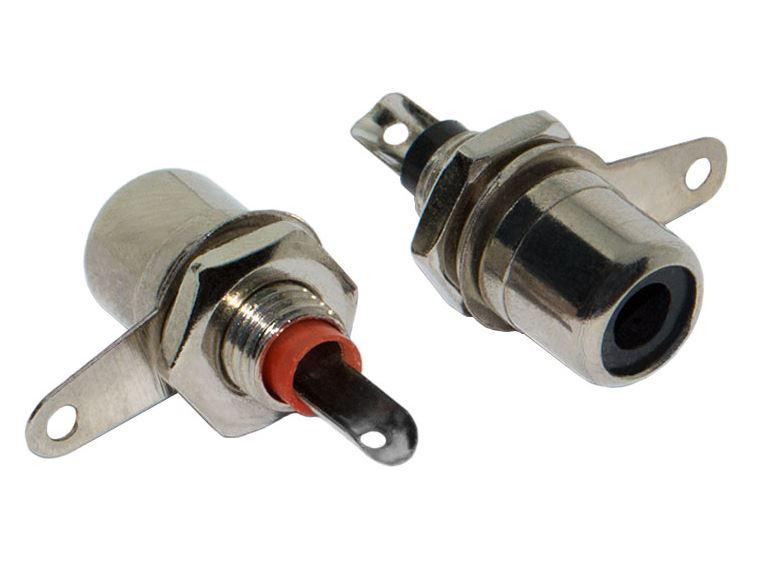 RCA гнездо монтажное с гайкой металл пара красное + черное (ID ...