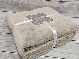 Плед мікрофібра євро розмір 200 на 220 см Belizza home бежевий