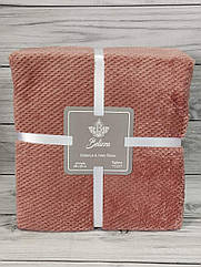 Плед мікрофібра євро розмір 200 на 220 см Belizza home пудровий