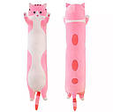 М'яка іграшка обіймашка довгий Кіт Батон Рожевий 45-50 см, фото 3