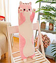М'яка іграшка обіймашка довгий Кіт Батон Рожевий 45-50 см, фото 2