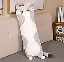 М'яка іграшка обіймашка довгий Кіт Батон Сірий 45-50 см, фото 2