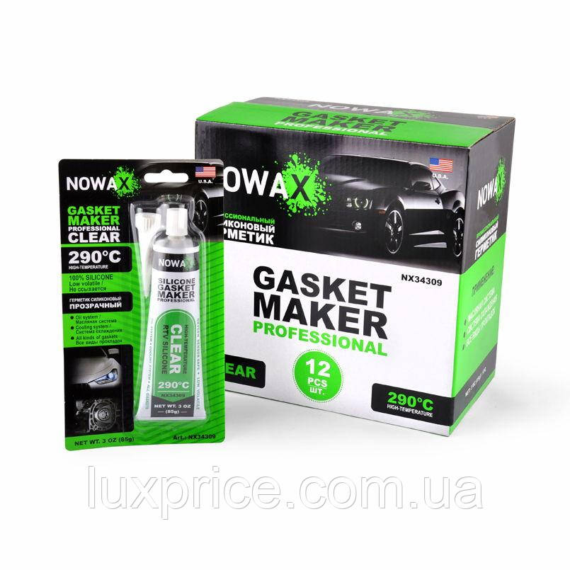 Герметик прокладок високотемпературний NOWAX (NX34309) 85 г (+290°С) Прозорий силіконовий    Luxprice