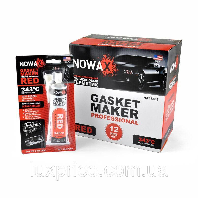 Червоний герметик силіконовий прокладок NOWAX Gasket Maker Red    Luxprice, фото 1