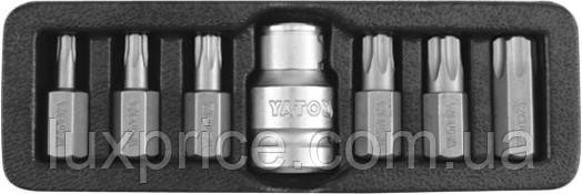 Набір викруткових насадок YATO Torx T25-T55 з перехідником 1/2" 7 шт (YT-0416)    Luxprice, фото 1