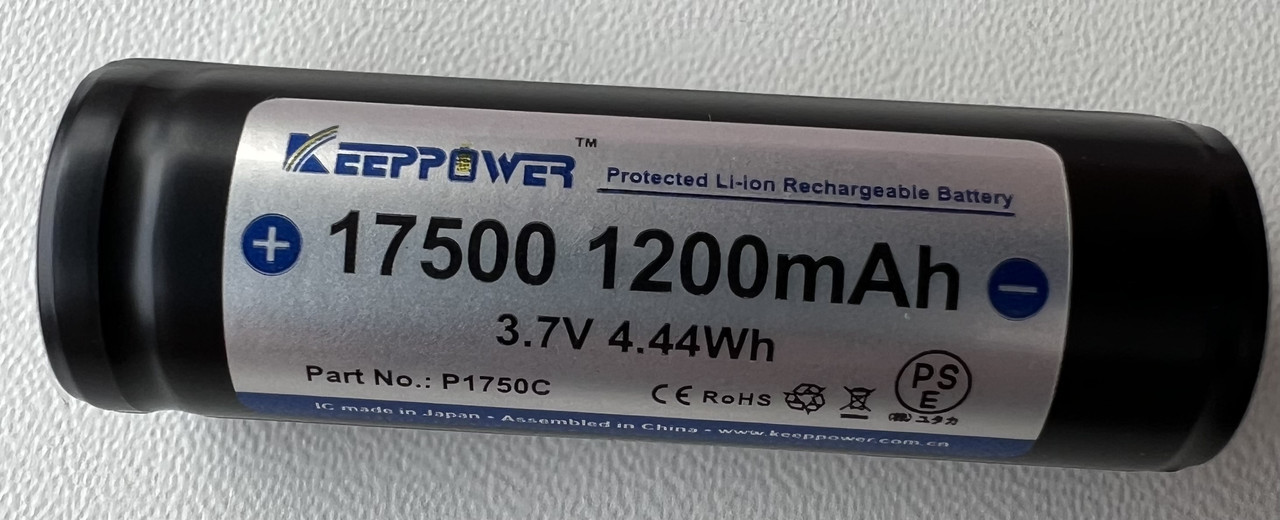 Акумулятор KEEPPOWER 17500 1200 mAh захищений, фото 1