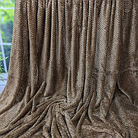 Велюровый плед покрывало бамбук коричневый евро размер 200*230 см