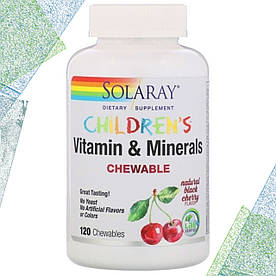Копмлекс для дітей Solaray children's Vitamin & Minerals Chewable 120 жувальних таблеток