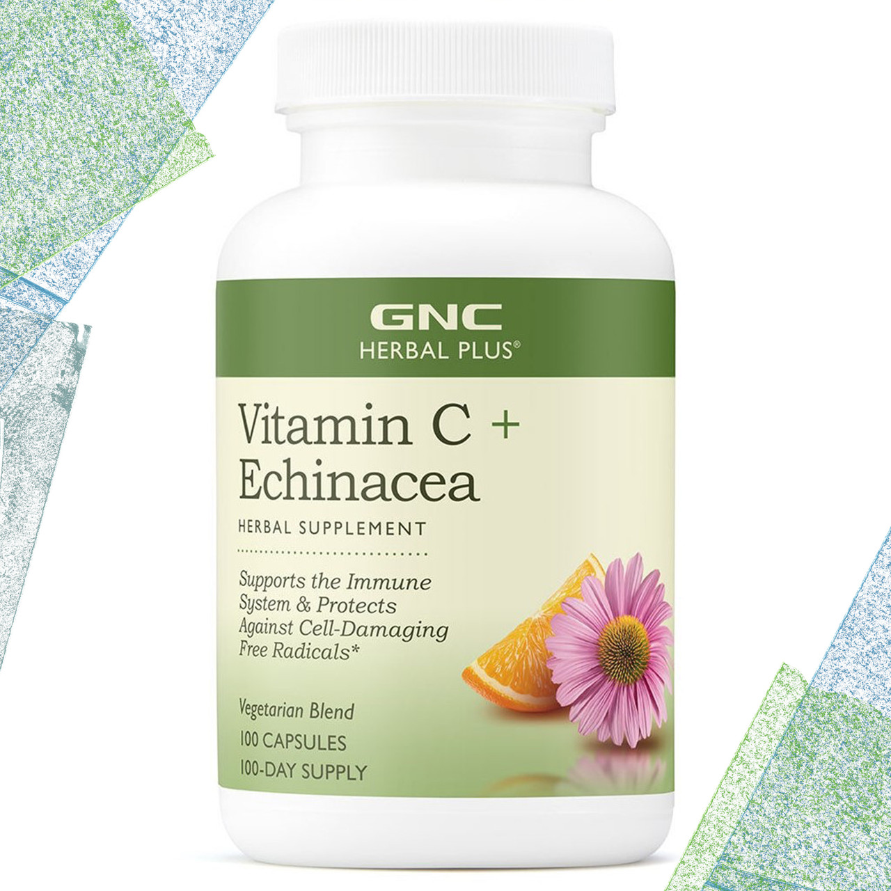 Ехінацея + Вітамін З GNC Herbal Plus Echinacea + Vitamin C 100 вегетаріанських капсул