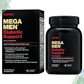 При діабеті для чоловіків GNC Mega Men Diabetic Support (Мультивітаміни, Підтримка при діабеті) 90 таблеток