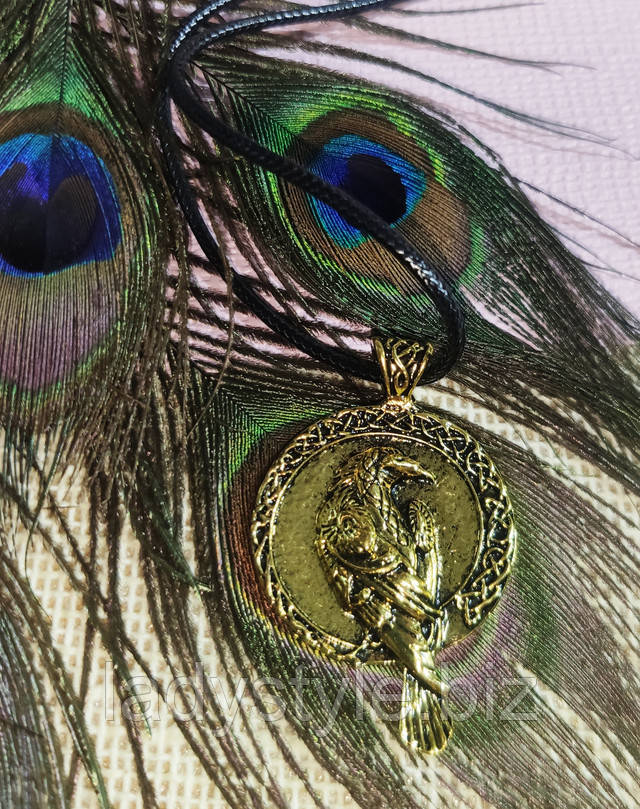 подвес - оберег ворон от студии LadyStyle.Biz серьги кольца купить фианиты подарок украшения юбилей новый год