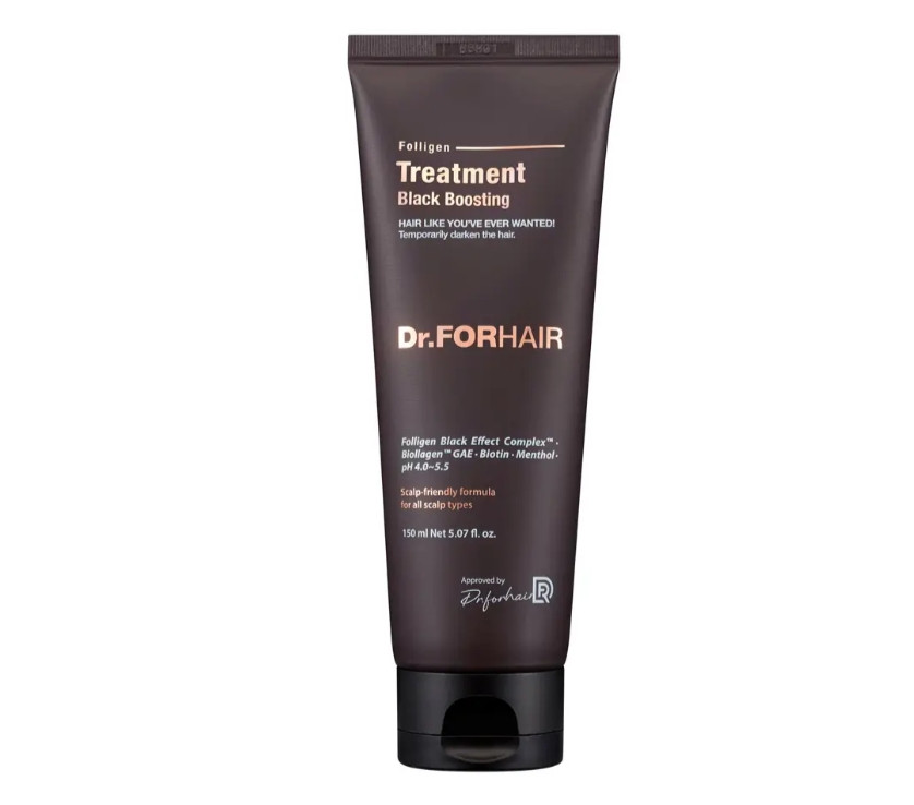 Dr.FORHAIR Folligen Black Treatment - Бальзам-кондиціонер для відновлення кольору сивого волосся, 150мл, фото 1