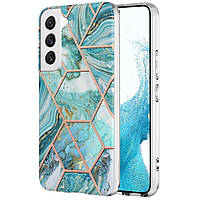 Защитный чехол Deexe Marble Pattern для Samsung Galaxy S23 - Blue