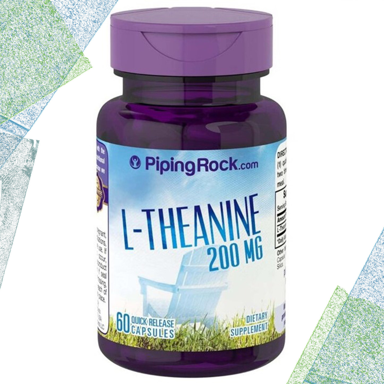 Л-Теанин Piping Rock L-Theanine 200 мг 60 капсул - фото 3 - id-p1577724173