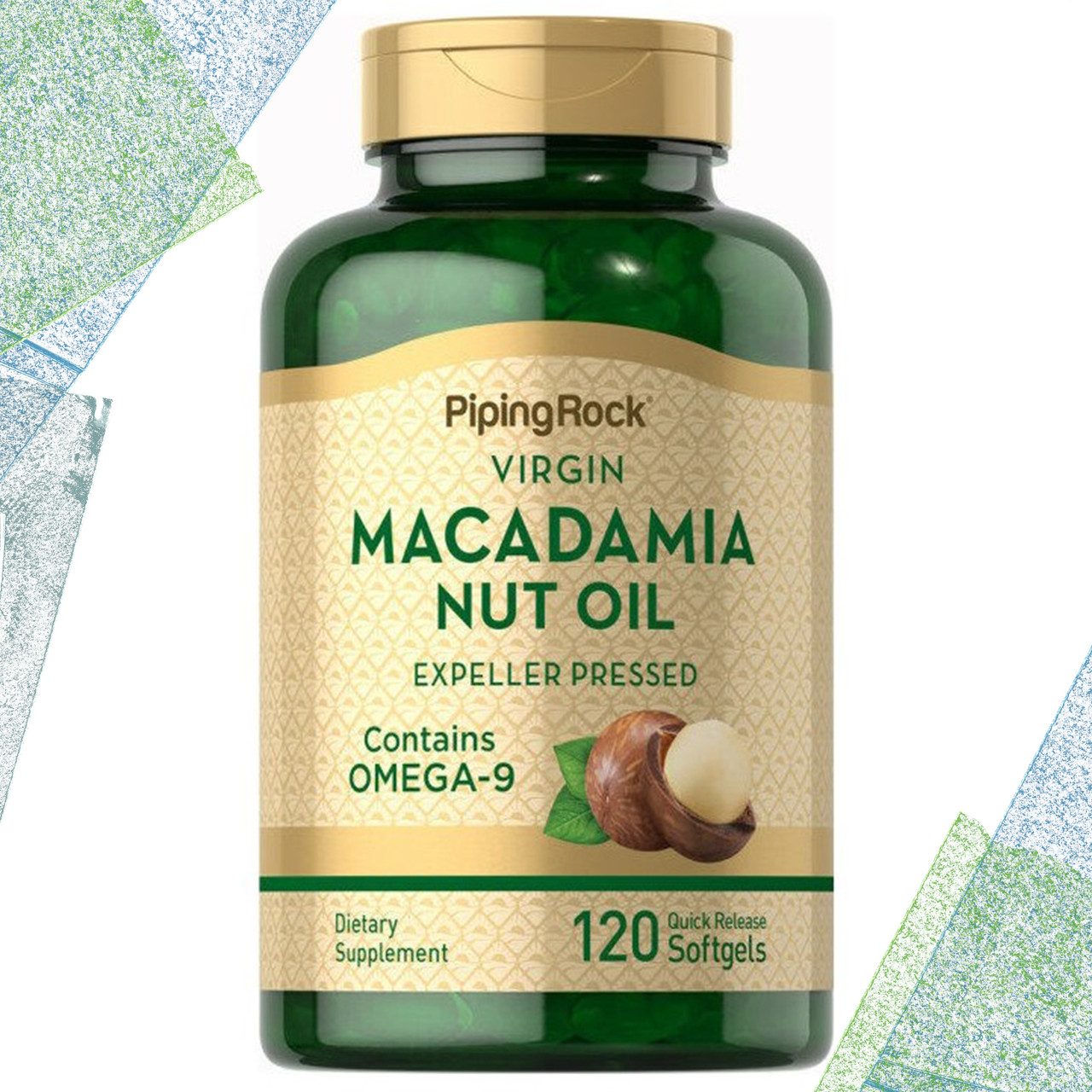 Макадамія горіх Piping Rock Macadamia Nut Oil contains Omega-9 (з Омегой-9) 120 гелевих капсул