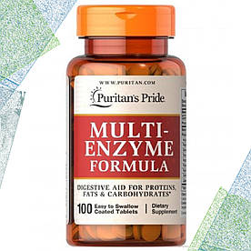 Ензим для травлення Puritan's Pride Multi-ENZYME Formula 100 таблеток
