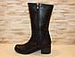 Чоботи жіночі зимові чорні натуральна шкіра на зручному каблуці С146, фото 3