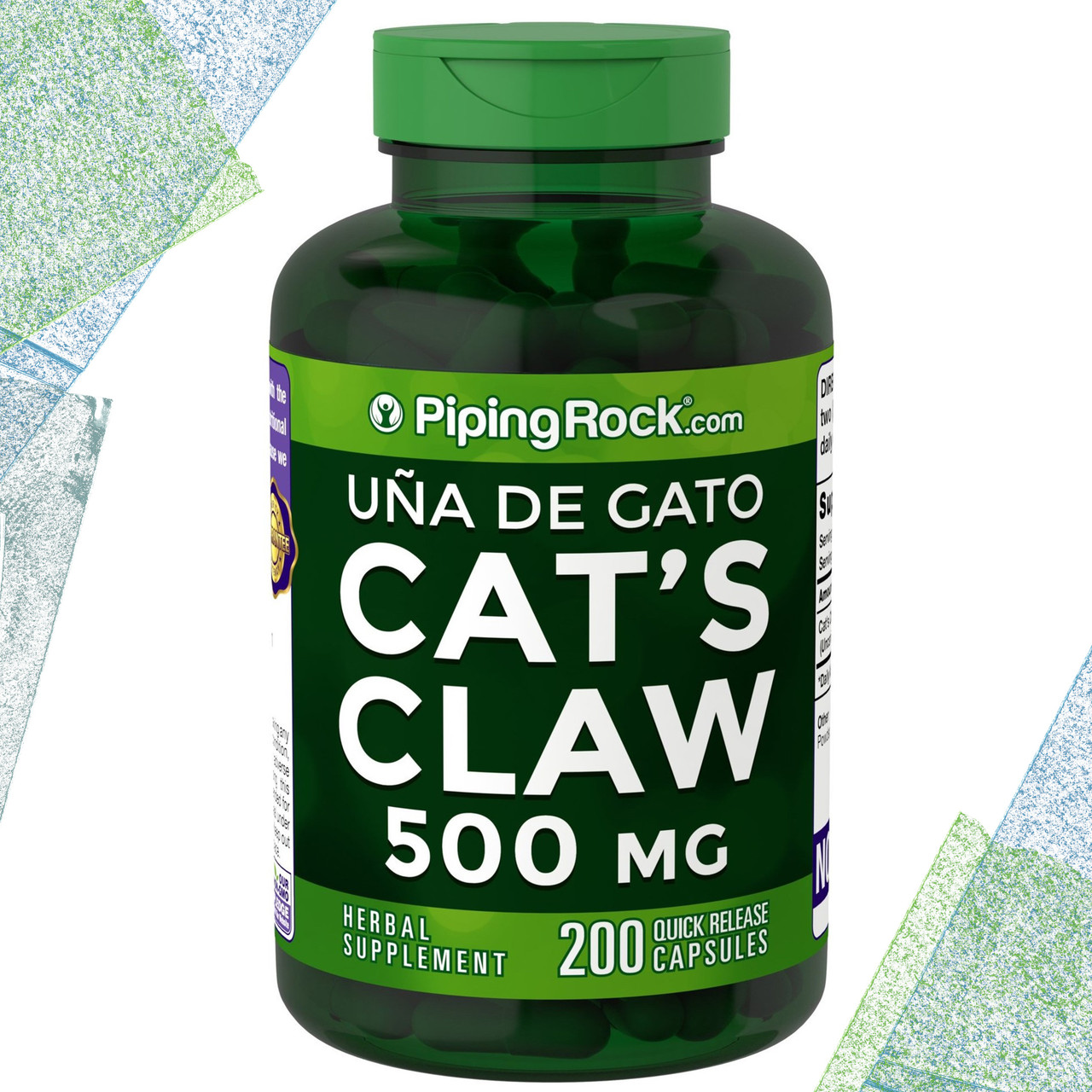 Кошачий кіготь Piping Rock Cat's Claw 500 мг 200 капсул, фото 1