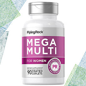 Вітаміни для жінок Piping Rock Mega Multi for Women 90 таблеток (каплетс)